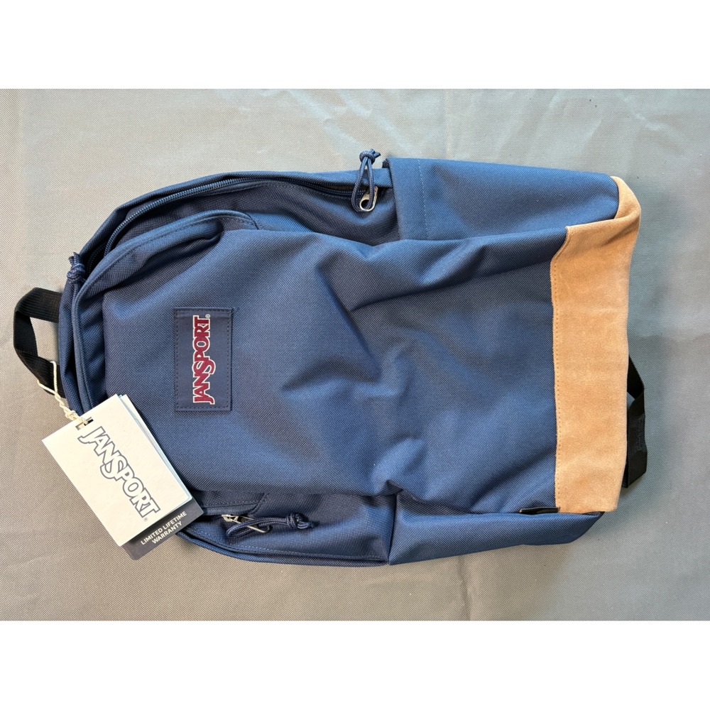 JanSport Right Pack Sleek Navy Blue Backpack Suede Bottom JS0A897X003 NWT 19L